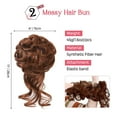thumbnail image 4 of 2PCS Messy Bun Hair Piece, Tousled Updo with Tendrils Hair Bun Extensions Wavy Curly Hair Wrap Ponytail Hairpieces Hair Scrunchies for Women HB010 Dasiy - Dark Copper, 4 of 12