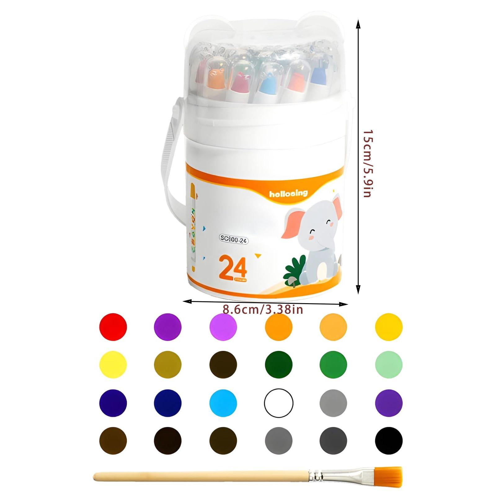 hollosing Rotating Crayons - 24 Colors Twistable Colored Sticks with 1 Brush, Kids Art Supplies for Drawing, Coloring, Crafts