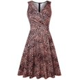 thumbnail image 1 of Women Pleated High Waist V Neck Wrapped Sleeveless Solid Color Summer Dress, 1 of 8