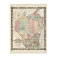 thumbnail image 6 of 1851 Wisconsin Map Poster - Vintage Map of Wisconsin Wall Art - Old Wisconsin Map Art Poster, 6 of 8