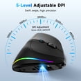 thumbnail image 4 of AOC Ergonomic Mouse, Wireless Rechargeable Vertical Mouse, 200H Working Time, 4800 DPI Optical Tracking, Silent Button, RGB, 2.4GHz Programmable Mice for Laptop, Desktop, MacBook, Black, 4 of 9