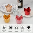 thumbnail image 4 of Uxcell 100 Pcs Tulip Cupcake Liners, Muffins Liners Aluminum Foil Cupcake Wrappers Baking Cups Muffins Liners for Wedding Birthday Party Supplies, Rose Gold/Silver, 4 of 7