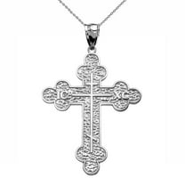Sterling Silver Eastern Orthodox ICXC Cross Pendant Necklace, 16"