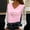 Pink#3, variant on Ribbed Long Sleeve Tops for Women,Women's Romantic Lace Insert V-Neck Blouse with Floral Day Print and Delicate Sleeves for A Feminine and Elegant Look Pink S