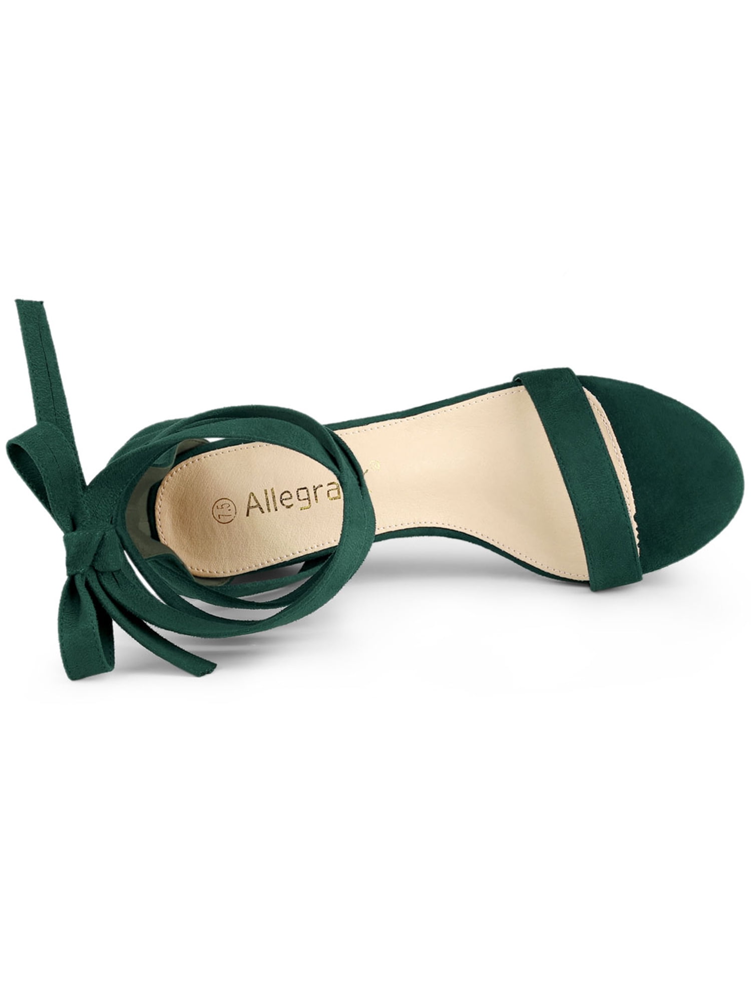 DARING DIVA Women's Open Toe Block Heel Lace Up Heels Sandals Green 8