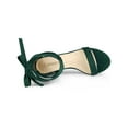 thumbnail image 4 of BLISSFUL STEP Women's Shoes Lace up Open Toe Low Heel Block Heel Sandals Green 7.5, 4 of 8