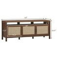 thumbnail image 3 of Giantex Mid-Century TV Stand, Entertainment Center w/3 Rattan Doors & Interior Adjustable Storage Shelves, Walnut, 3 of 6