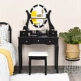thumbnail image 4 of Gymax Vanity Table Set w/10 Light Bulbs and Touch Switch Makeup Dressing Table Black, 4 of 10