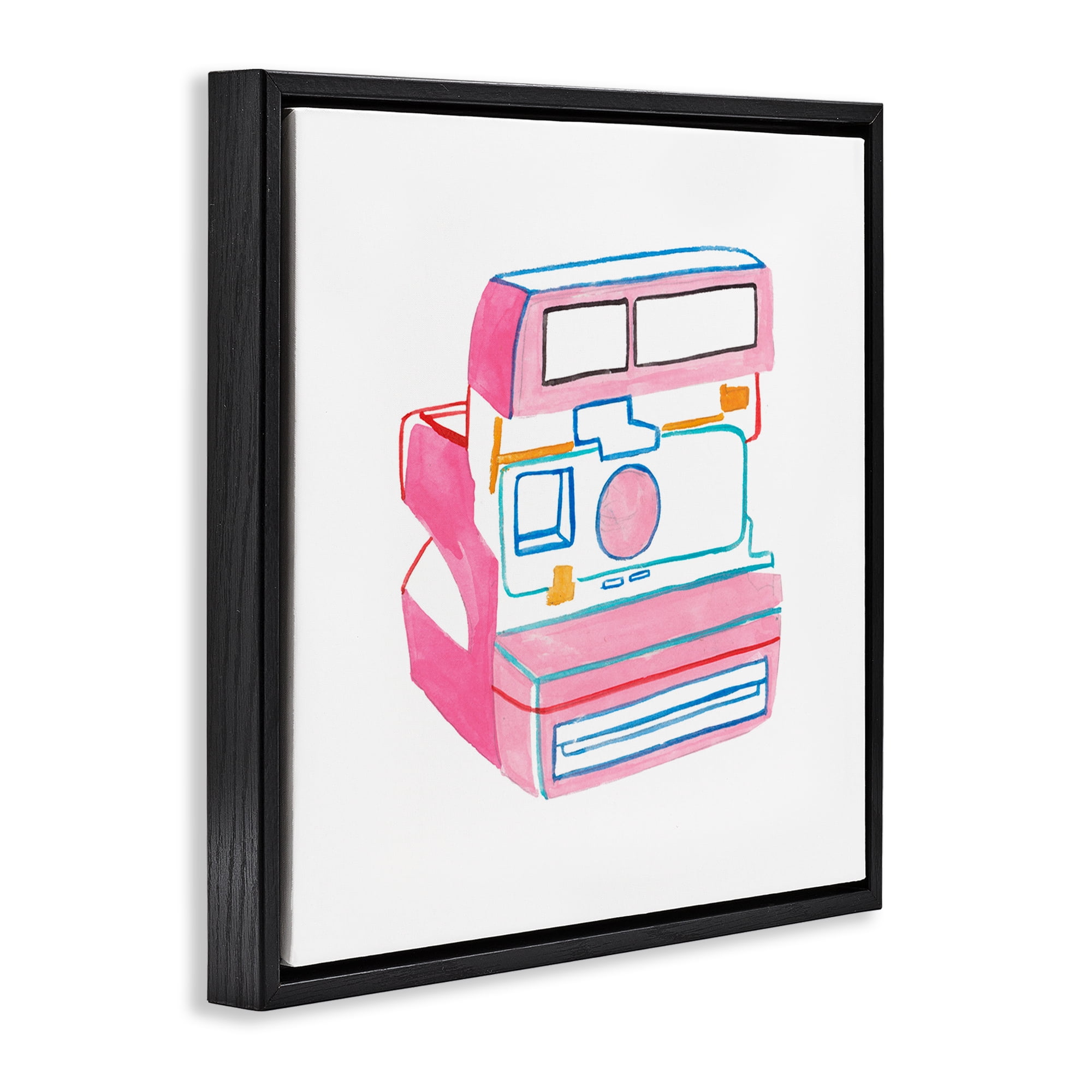 Stupell Industries Retro Film Camera Novelty Painting Black Floater Framed Art Print Wall Art, 18 x 18