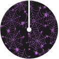 thumbnail image 1 of Halloween 48 Inches Tree Skirt with Spider Net,Christmas Purple Tree mat for Holiday Party Decorations, 1 of 6