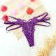thumbnail image 3 of Gibobby Tangas de mujer Bragas de mujer Cintura Cinta Encaje transparente Bragas sexy Hollow Bow Thong(Morado,Talla única), 3 of 5