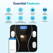 iHoimeo Solar Powered Scale for Body Weight,Body Fat Scale,Bathroom Scales for Weight Accurate Weighing Machine Health Analyzer with App 400lbs
