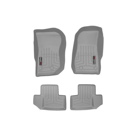WeatherTech Custom Fit FloorLiners compatible with Jeep Wrangler JK 2-Door, Wrangler 2-Door - 1st & 2nd Row (2-pc. Rear Liner), Grey