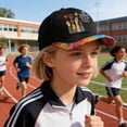 thumbnail image 2 of AZXY Imagine Peace Gesture Embroidered Baseball Cap, Tie-Dye Brim Casual Unisex Hat for Daily Streetwear and Vacation, Black, 2 of 6