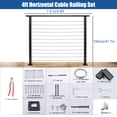 thumbnail image 2 of 42in Black Cable Railing Kit Post Kit Complete Set Cable Railing System for Decks Length Adjustable Easy DIY, 2 of 9