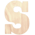 thumbnail image 1 of Krafty Supply 8" Tall Western Block - Birch Letter S | 1/4" Thick Birch | Unfinished Wooden Letters | Craft Alphabet Initials, 1 of 5