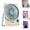 Blue, variant on Ultra Thin Mini USB Rechargeable Card Fan, Portable Desk Fan with 5 Speeds & LCD Display, 2-in-1 Ultra-thin Fan & Phone Stand, Slim Travel Fan for Office Home Bedroom (Purple)