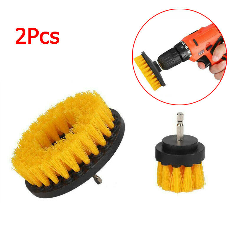 2x Drill Cleaning Brush Set Attachment Power Scrub Cleaner Kit For Tile