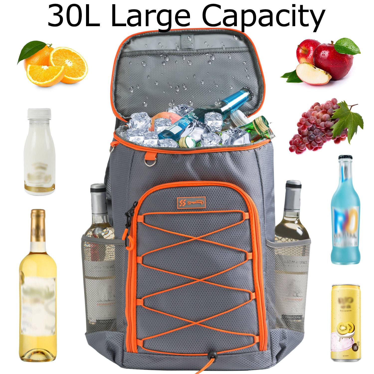 Sougayilang Backpack Cooler 25/30 Can Large Capacity Soft Sided Cooler Bag