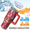 thumbnail image 2 of Vacuum Insulated Leak Proof Design 40oz Mushrooms Tumbler with Handle Flip Straw Lid Mushrooms Tumblers with Lids Straws Stainless Steel, 2 of 5