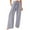 Gray, variant on Women's Cotton Linen Drawstring Pants, High Waisted Paper Bag Waist Loose Fit Palazzo Trousers with Pockets, Casual Beach Pants for Travel, Vacation, Yoga and Daily Wear