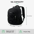 thumbnail image 4 of WATERFLY Unisex 12L Small Drawstring Lightweight Travel Hiking Backpack Daypack,Black, 4 of 7