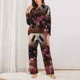 thumbnail image 2 of Kdxio Cute Cloud Panda Women's Pajama Sets Long Sleeve Button Down Sleepwear Nightwear Soft Pjs Lounge Sets-Large, 2 of 7
