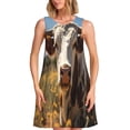 thumbnail image 1 of Disketp Countryside Flower Cow para Vestido sin Mangas para Mujeres, Vestidos de Verano para Mujeres, Casual y Holgado para la Playa, 1 of 7