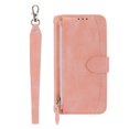 thumbnail image 2 of For Iphone 15 Pro Max Oil Skin Zipper Wallet Leather Phone Case(Pink),iPhone 13 Pro, 2 of 6
