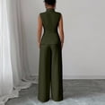 thumbnail image 4 of Stichou Suits 2 Piece Set for Women Sophisticated One Button Blazer Wide Leg Trousers Set Professional 2026 Office Work Casual Solid Outfits Green 2XL, 4 of 6