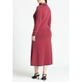 thumbnail image 3 of ELOQUII Women's Plus Size Ribbed Sweater Dress With Collar, 3 of 3