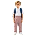 thumbnail image 3 of Gubotare Kids Pants Boys Flap Front Dress Pants for Boy Lightweight Adjustable Waist Straight Fit Stretch Pants School Uniforms Pants Size 7-8 (Light Pink,7-8 Years), 3 of 9