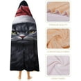 thumbnail image 4 of Christmas Cat Gifts Wearable Blanket for Adults Bed Throw Blanket Soft Cozy Warm Hooded Blankets for Kids Men Women, 4 of 6