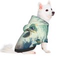thumbnail image 2 of Fotbe Watercolor Turtle5 Print Small Dog Sweater Hoodies Pet Grey Hooded Soft Fleece Sweatshirts with Pocket Fall Winter Puppy Cat Sweaters Warm Clothes-X-Small, 2 of 7