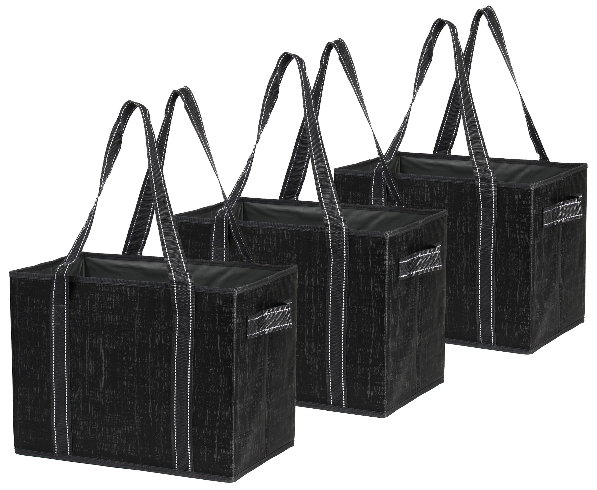Reusable Grocery Bags Set Shopping Box Laminated Tote with Reinforced ...