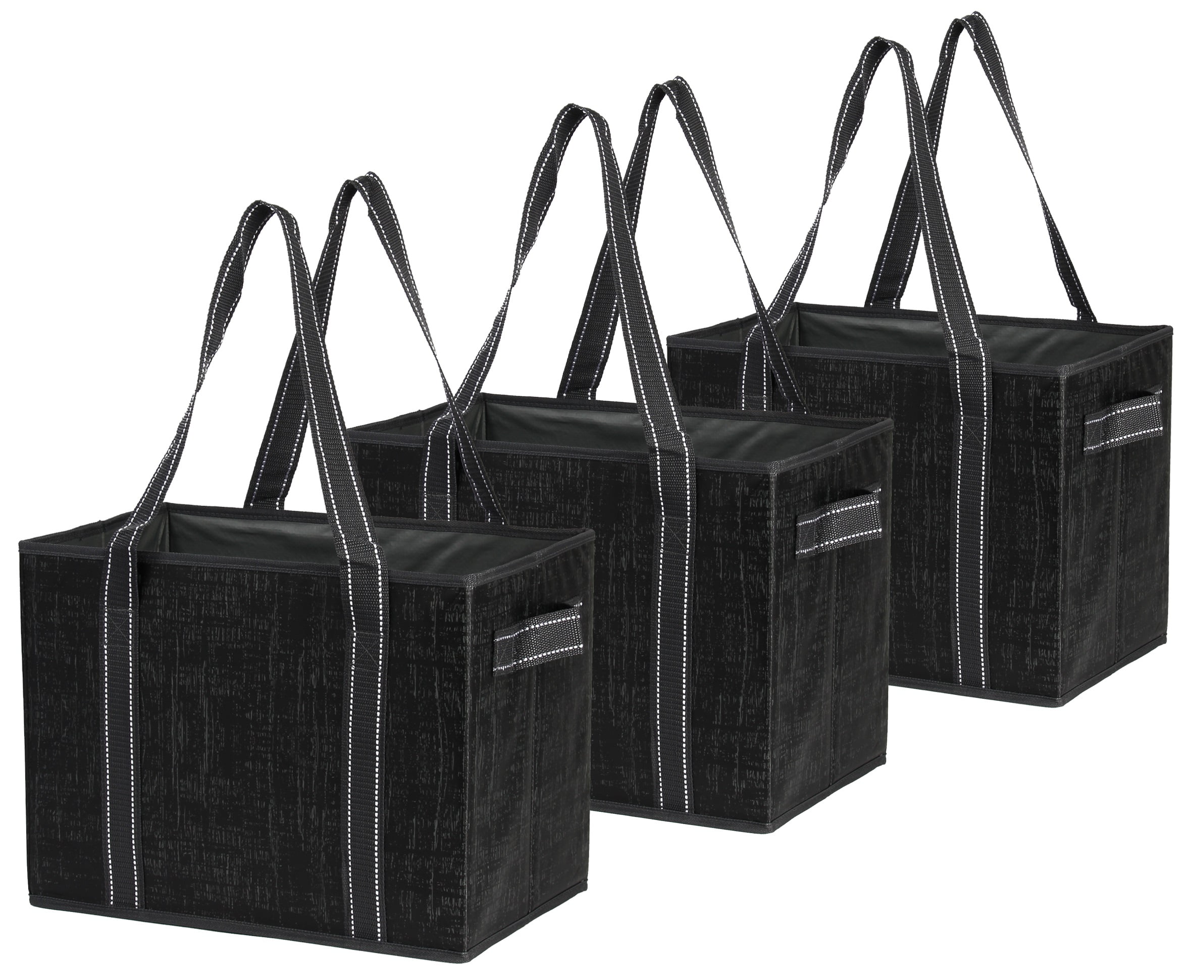 Reusable Grocery Bags Set Shopping Box Laminated Tote with Reinforced