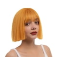 thumbnail image 1 of Minnieouse Peluca de pelo liso corto para mujer, con flequillo, fiesta, Club, graduación, vestido elegante, disfraz de Cosplay, regalos para mujeres y Cuidado del cabello Amarillo Minnieouse CE014354-01, 1 of 4