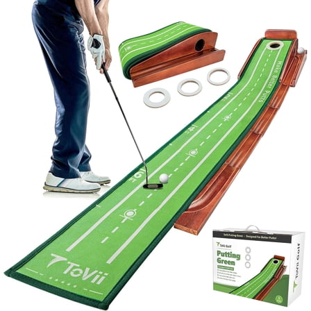 Putting Green Indoor Golf Putting Mat Indoor Golf Practice Putting Mat with Automatic Ball Return for Home,Office, and Outdoor Use