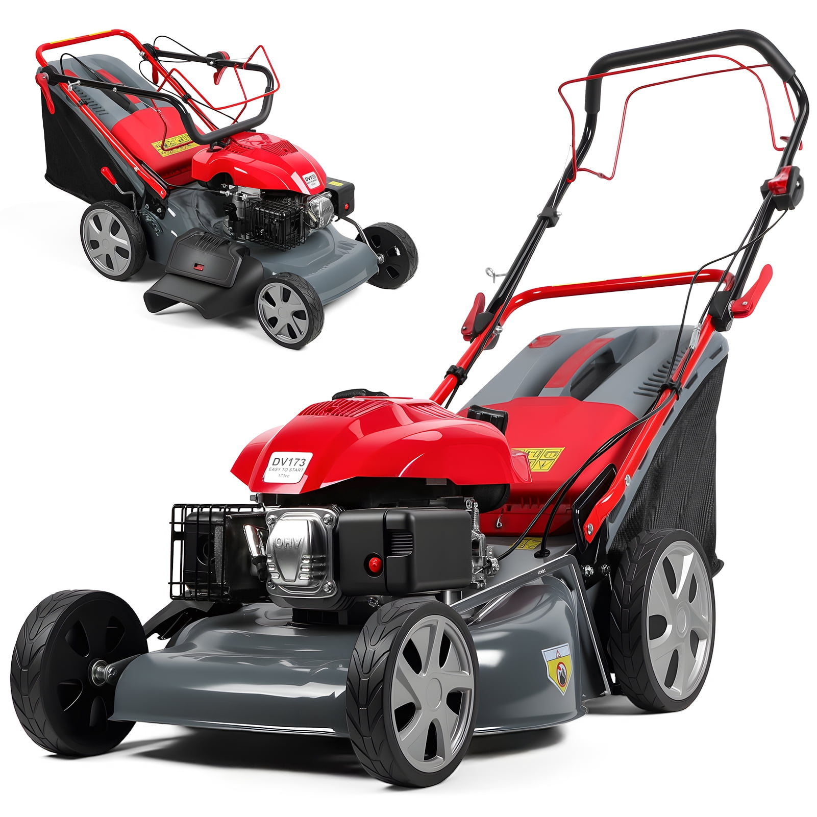 ziertyon 20" 173cc SELECT PACE Speed CVT High Wheel RWD Gas Walk Behind Self Propelled Lawn Mowe