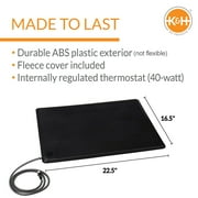 K&H Pet Products Original Lectro-Kennel Outdoor Heated Dog Pad with Free Cover Black Medium 22.5 X 16.5 Inches