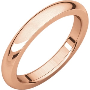 - Jewels By Lux 18K Rose Gold 3mm Heavy Comfort Fit Mens Wedding Ring Band Size 9.5