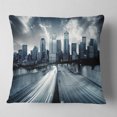 thumbnail image 2 of Designart City with Blue Tint - Cityscape Throw Pillow - 16x16, 2 of 5