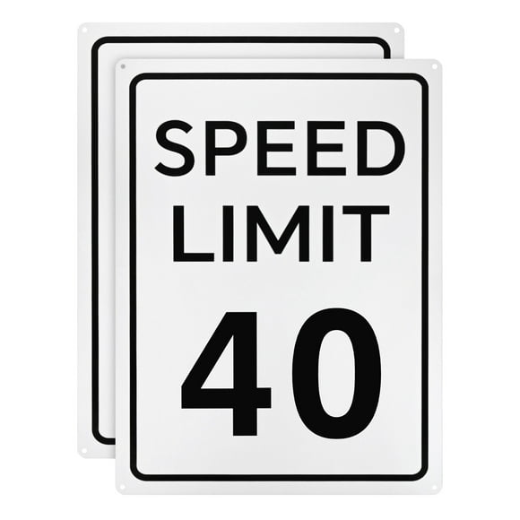 Uxcell 2-Pack Speed Limit 40 MPH Sign 16" x 12" Aluminum Weather Resistant Traffic Sign