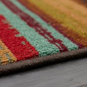 Mohawk Home Boho Stripe Multi Low Pile Non-Slip Stain/Fade Resistant Indoor Area Rug, 2' x 5'