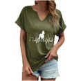 thumbnail image 6 of ALLLIST Summer Women's Tops Short Sleeve V Neck T-Shirts Fashion Green Animal Print Shirts Tops for Ladies, 6 of 6