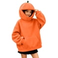 thumbnail image 2 of kids pullover hoodie, pumpkin graphic pullover hoodie, Long Sleeve Pullover Hooded Top with Front Pocket Halloween party out, 2 of 8