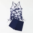 thumbnail image 4 of HUAXUN Womens Swimsuits Tankini Full Coverage Swimsuits Womens Swimsuit Cover Up Drawstring Backless Design Beachwear 2 Piece Swimsuit Tummy Control Bathing Suit, 4 of 5