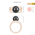 thumbnail image 5 of Angara Solitaire Tahitian Cultured Pearl Double Shank Ring in 14K Rose Gold for Women | June Birthstone Jewelry for Her, 5 of 8