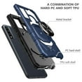 thumbnail image 7 of Spy Case for Moto Edge+ 2022 Case w/Tempered Glass Screen Protector Ring Stand Car Mount Kickstand Hybrid Hard Shockproof Phone Case - Blue, 7 of 7