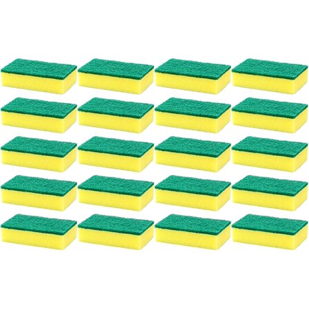 20 Pieces Cleaning Sponge Double Faced Scrubber Multicolor Dish Washing Scrub Sponge Cleaning Brush for Kitchen Garage Bathroom Microfiber Catching Laundry Ball (Green, B)
